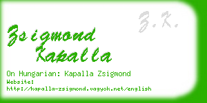 zsigmond kapalla business card